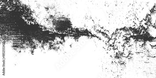 Dark textured grunge overlay on white background with rough edges