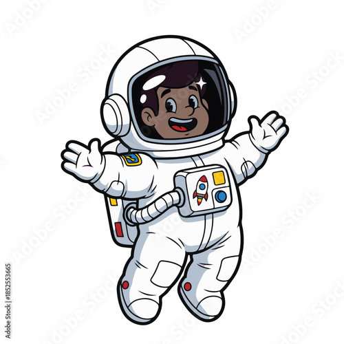 cute astronaut cartoon floating