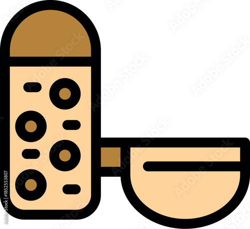 Smart pet feeder dispensing food, ensuring pets receive regular meals, promoting their well being