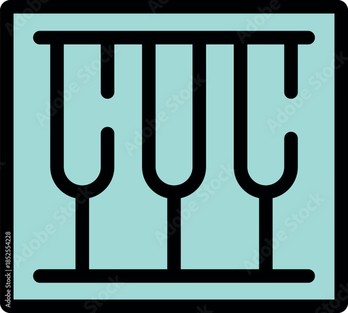 Tuning forks inside a case, symbolizing accurate pitch and sound wave analysis