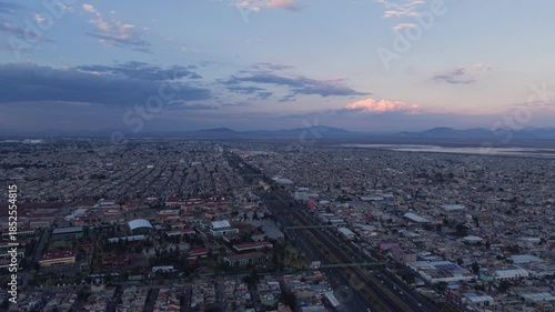 Wallpaper Mural Aerial scene of Ecatepec avenues under dramatic sunset colors Torontodigital.ca