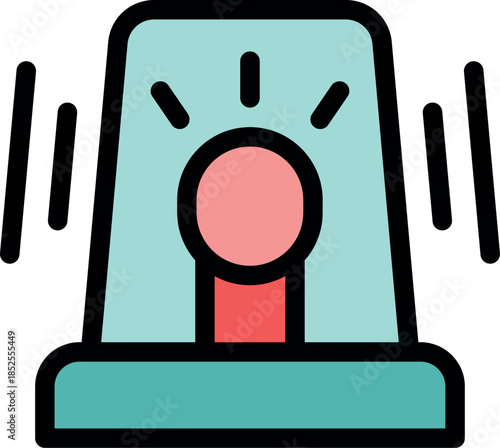 Emergency light flashing, signaling danger, urgency, or an alert