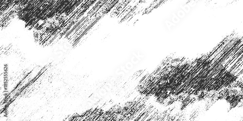 Black and white abstract textured background with diagonal lines and speckles grunge distressed