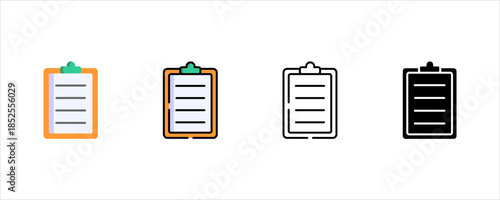 Checklist Clipboard Icon Set for Work and School