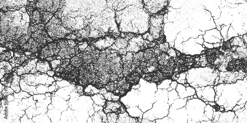 Black and white cracked asphalt texture with fine granular detail grunge surface