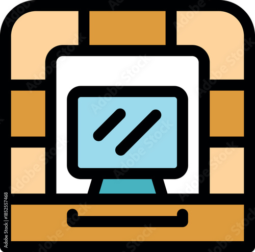 Stylish and functional home office desk featuring a computer, shelves, and drawer, ideal for creating a productive workspace