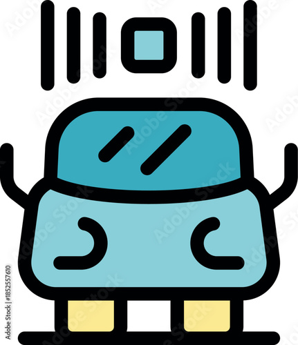 Modern vehicle receiving data transmission, showcasing advanced automotive technology and connectivity