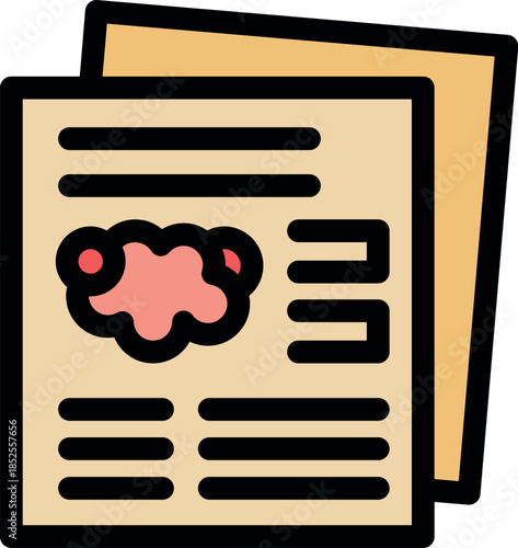 Medical report illustrating brain scan results, providing detailed diagnosis information for healthcare professionals