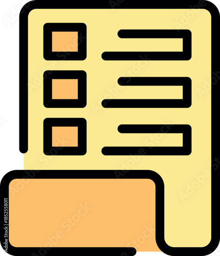 Checklist with checkboxes and folder tab symbolizing organization, productivity, and task management