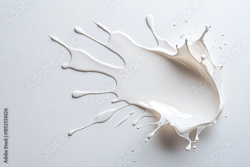 White Paint Splash on White Surface Creating Dynamic Artistic Background Design Element