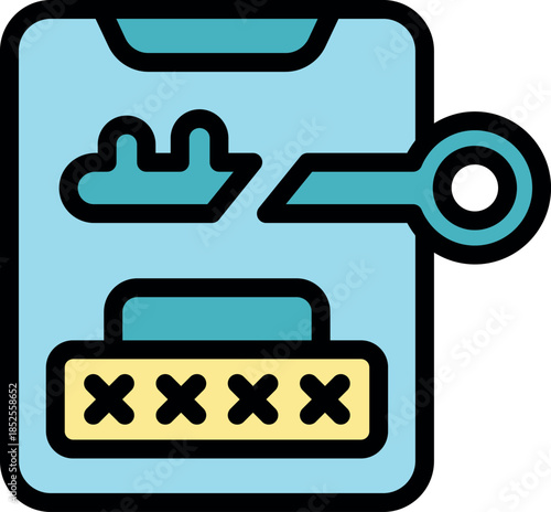 Digital key unlocking smartphone with password protection, ensuring data security and access control