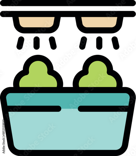 Hydroponic system irrigating plants in smart farm, innovative agriculture and modern farming technology