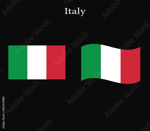 Italian flag national symbol vector 
