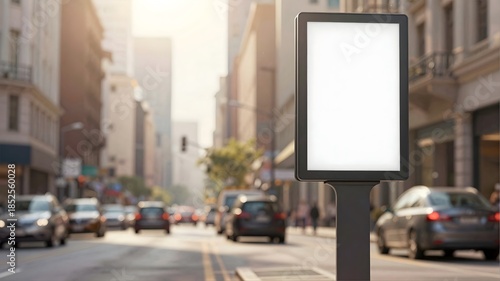 blank billboard in city