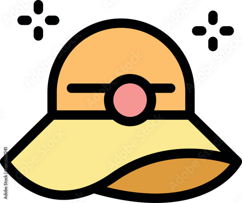 Stylish sun hat offering protection and style for beach vacationers, ensuring a comfortable and fashionable experience under the summer sun