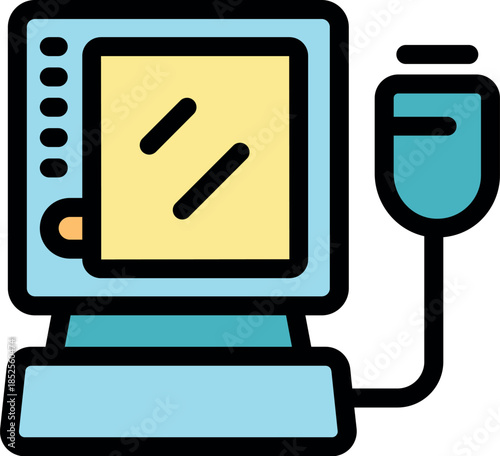 Blood transfusion monitoring equipment displaying vital signs, essential for patient care during transfusions