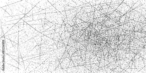 Black and white abstract texture with random lines and dots background grunge scratch
