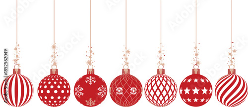 Red christmas baubles