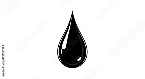 A single black oil drop, symbolizing pollution