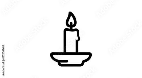 Candle in candlestick, light in the darkness