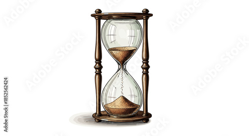 Vintage hourglass with sand running through