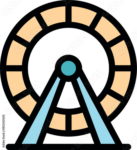 Ferris wheel rotating at amusement park, providing breathtaking views and excitement for visitors