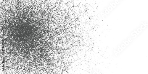 Dense dark grey scribbled lines fading to white space abstract background texture pattern grunge