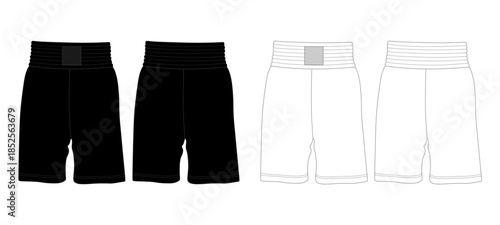 Boxing Shorts Mockup Template Vector