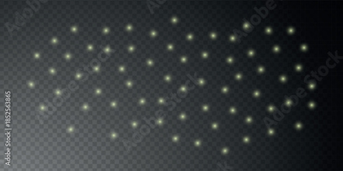 Scattered glow lights effect png isolated on transparent background
