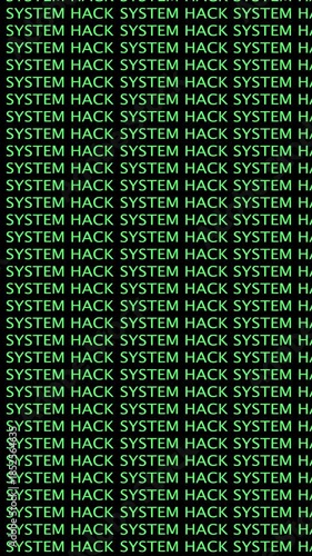 System hacked alert with digital binary code background. Cyber Security Concepts Animated 