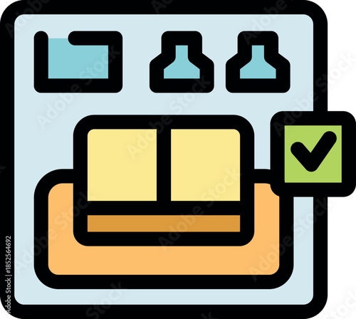 Augmented reality app confirming correct furniture placement in a smart home environment