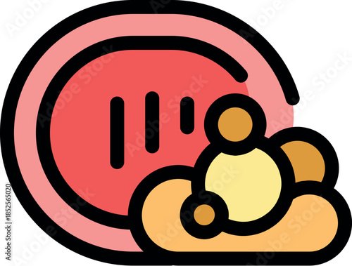 Red meat being delivered by a drone, symbolizing fast and convenient food delivery service