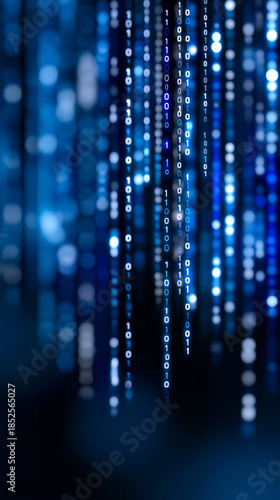 Wallpaper Mural Abstract digital background with glowing binary code representing data and technology.
 Torontodigital.ca