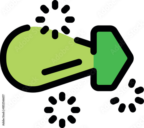 Cartoon bomb is flying through air emitting smoke, creating anticipation and tension