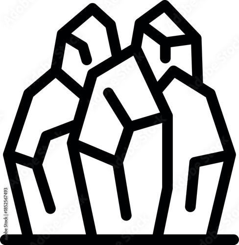 Minerals are forming a natural crystal structure with geometric shapes, creating a fascinating geological formation