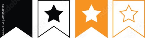 Bookmarks vector graphic icons set