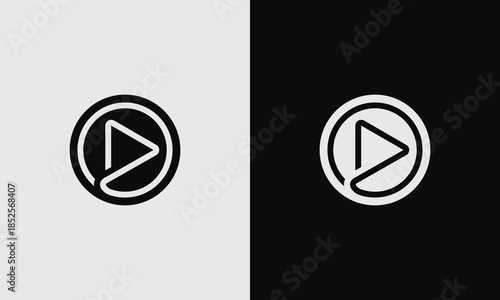 Minimalist Line Art Play Button Icon