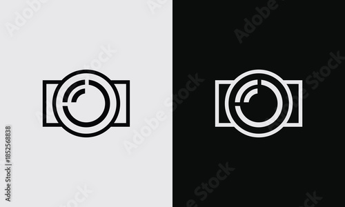 Minimalist Line Art Camera Logo for Photography Branding