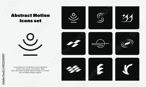 Abstract Motion Icons Set for Modern Branding and UI Design