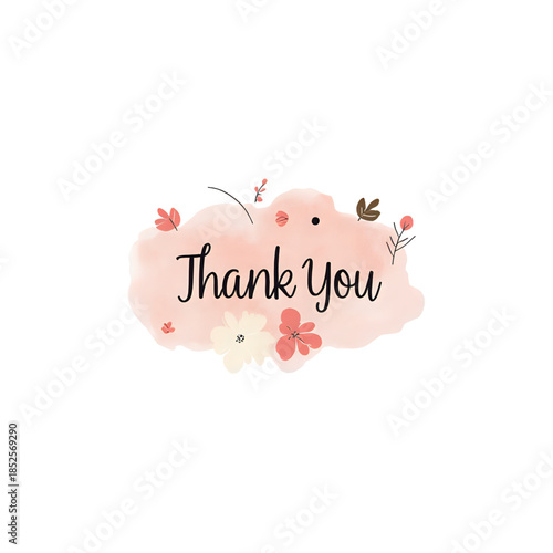 thankyou card with floral design