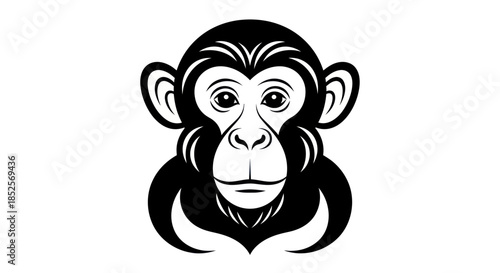 Stylized monkey head illustration vector design isolated on white background