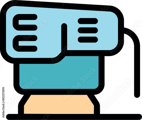 Electric orbital sander smoothing a wooden surface, ideal for carpentry and diy projects