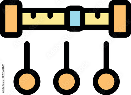 Colorful baby mobile with three hanging toys providing visual stimulation and entertainment for a newborn