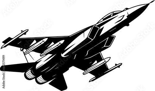 modern fighter jet flying silhouette vector illustration