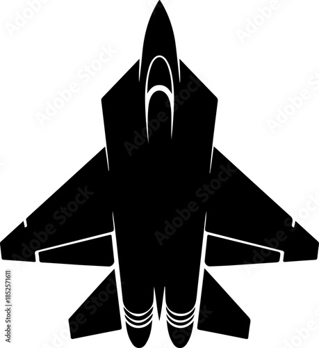 modern fighter jet flying silhouette vector illustration