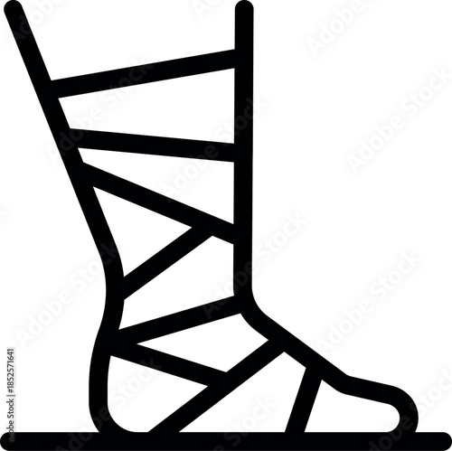 Elastic bandage supporting injured leg after trauma, medical bandage wrapping leg, supporting bandage on foot