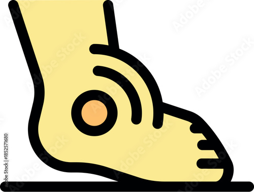 Foot with heel pain, indicating a potential ankle injury, highlighting orthopedic health concerns, medical problems, bone diseases, trauma, fracture, or sprain