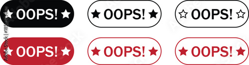oops on speech bubble vector icons collection