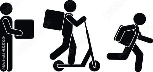 Delivery service icons showing different modes of transportation