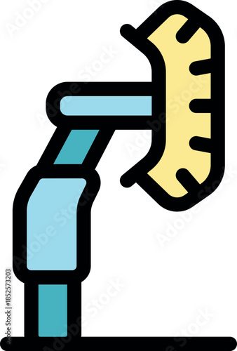 Robotic arm equipped with a specialized cleaning tool, designed for efficient and automated industrial surface cleaning